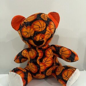 Basketball Patterned Plush Bear Toy